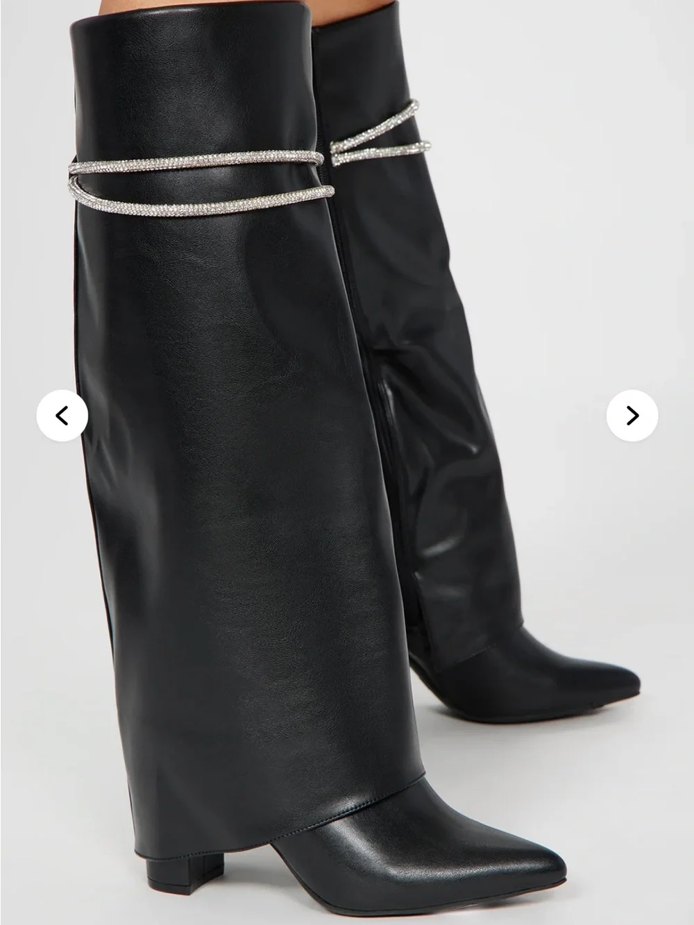 Fashion Nova Look Again Knee High Heeled Boots - Black